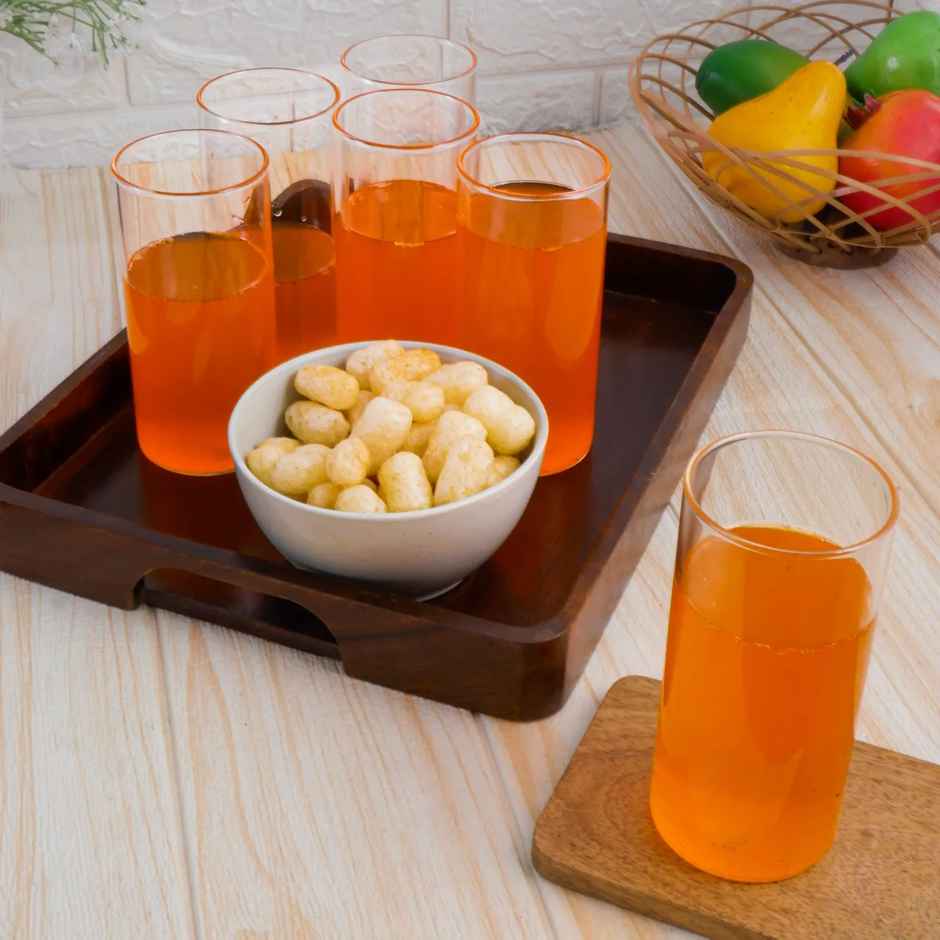 Femora Borosilicate Glass Tumbler Glass Set 300Ml 6 Pcs Microwave Safe
