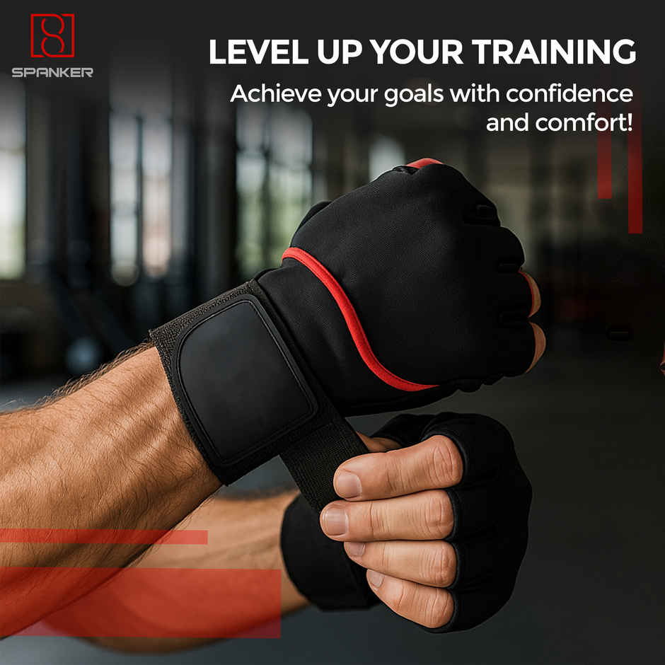 Spanker Sports Gym Gloves for Men, Half-Finger Workout Gloves with Wrist Support & Padded Palm