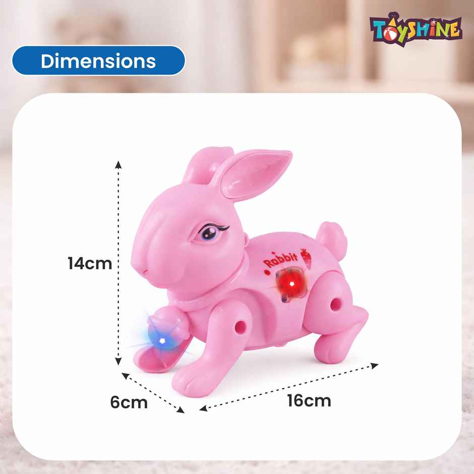 Toyshine Battery Operated Cute Interactive Walking Rabbit With Light & Sound , Pink