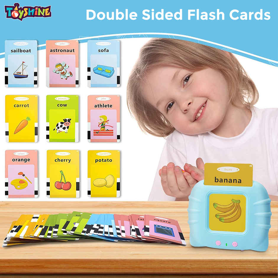 Toyshine Talking Flash Cards | Educational Learning Toy for Kids 2-6 years | Blue