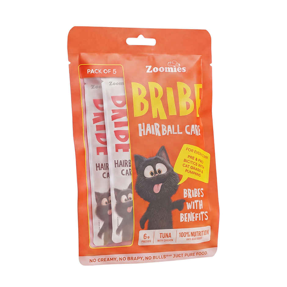 Zoomies BRIBE Cat Treats - 0% Junk, 100% Real Meat | Hairball Care