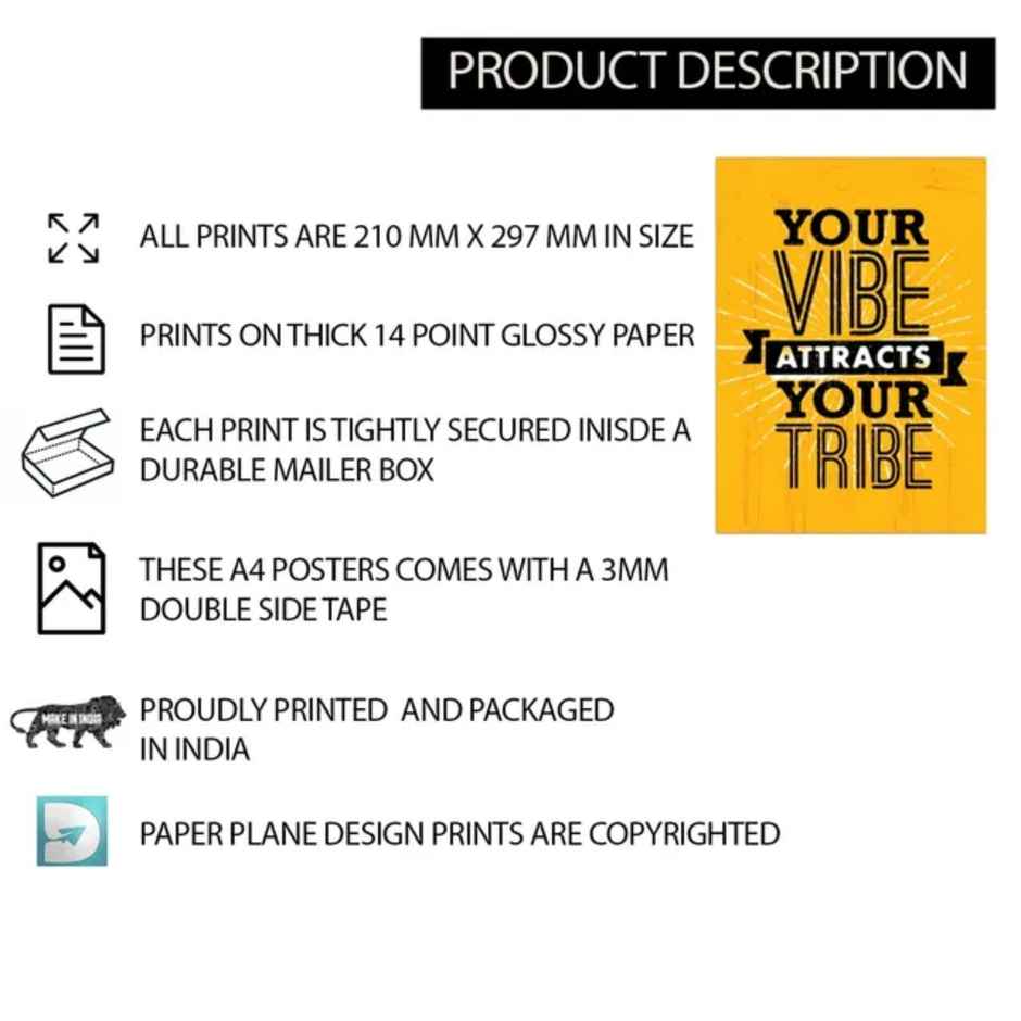 Paper Plane Design Inspirational Motivational Quotes Posters | Set of 12 Size ( 29 Cm x 21 cm ) D45