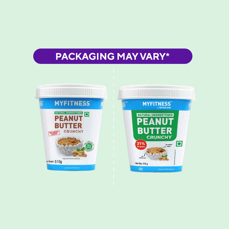 MyFitness All Natural Peanut Butter Crunchy Spread | No Sugar, High Protein
