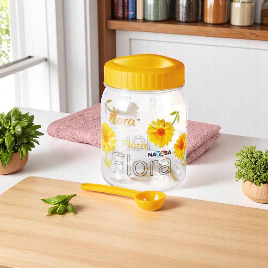 Nayasa Barni BPA Free Food Grade Airtight Kitchen Storage Stackable Containers | Yellow - 1/2 kg- 750 ml