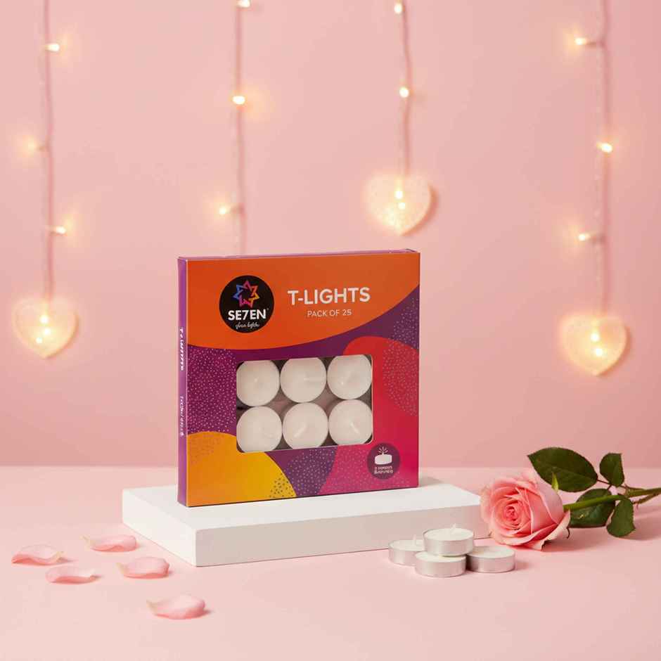 Tealight Candles White | Pack of 25 | Decorative Candles | Se7en