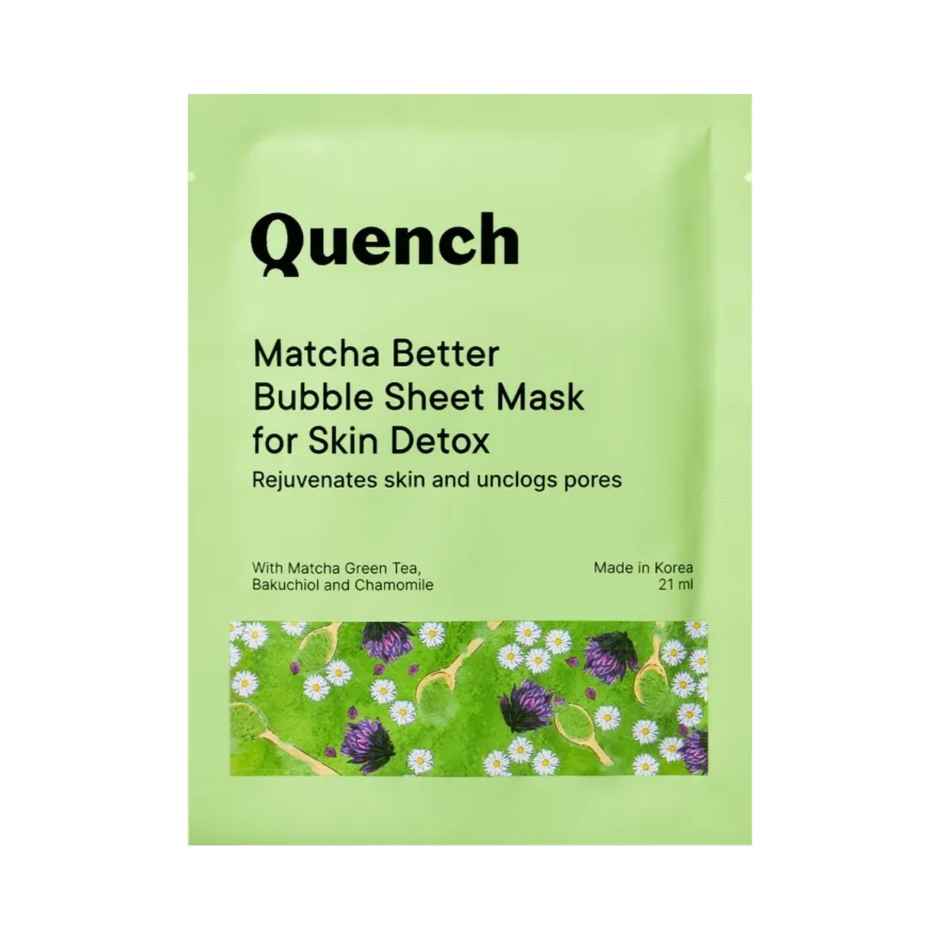 Quench Matcha Better Bubble Face Sheet Mask Combo