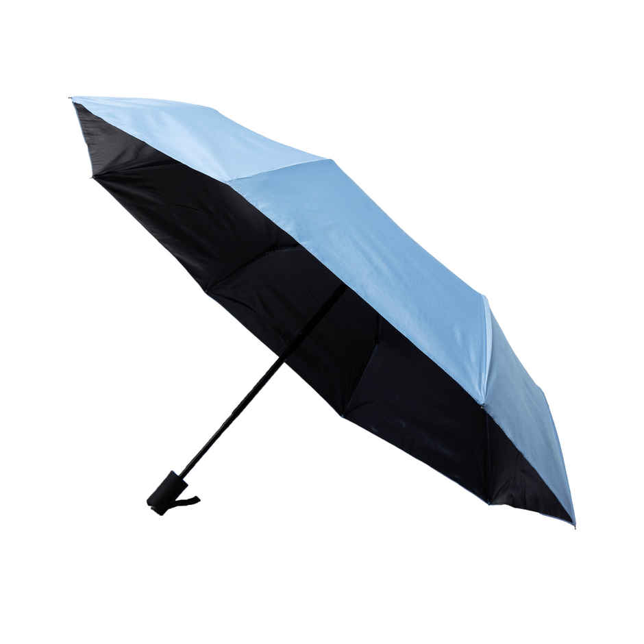 Fendo 3 Fold 22 inch Auto Open Close Blue with Silver Coating Umbrella