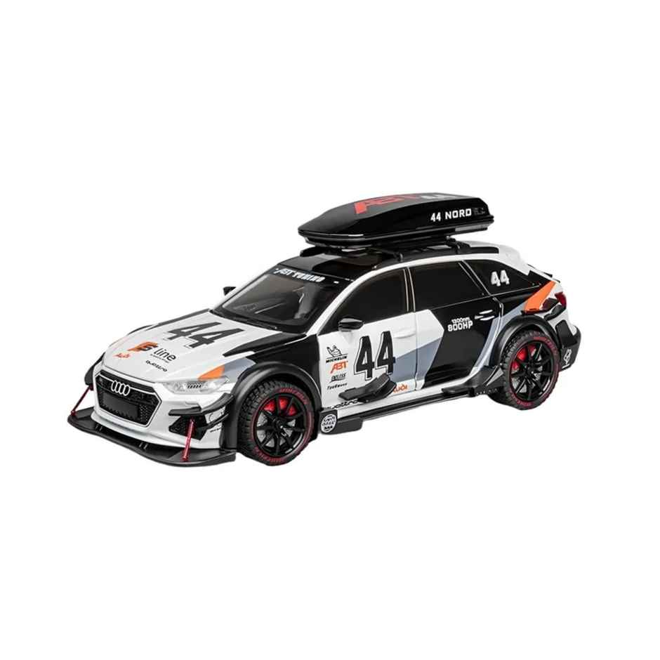 Toyshine 1:24 Die Cast Racing A4 Sports Car with Music Pull Back & Opening Doors for Kids 3+ White