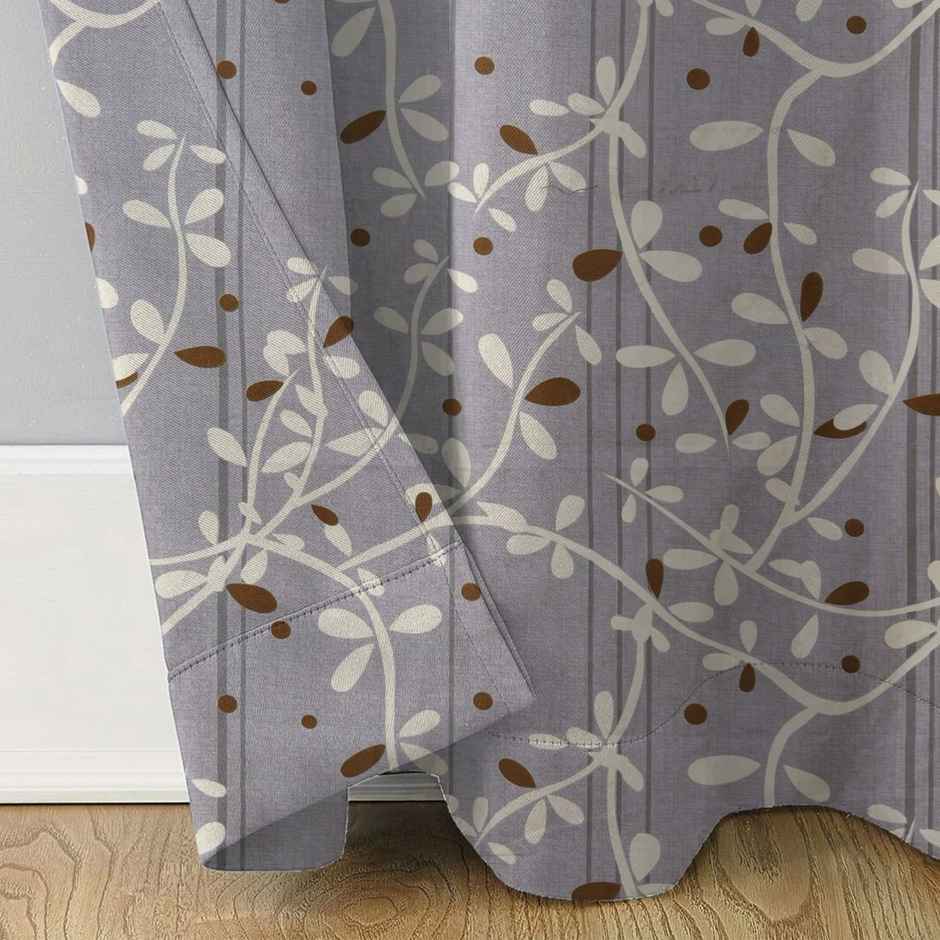 BAY6 Polyester Door Curtains | Set of 2 | 7x4 ft | Grey