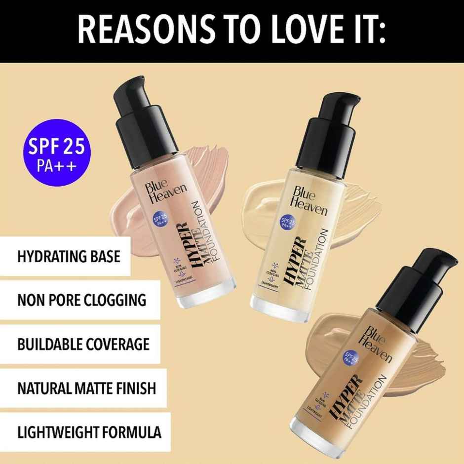 Blue Heaven Hyper Matte Foundation - Honey Tan 302
