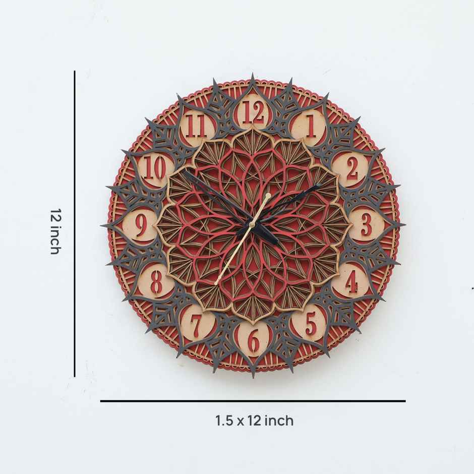 Casacraft From Pepperfry Laser Cut Design Mdf Wall Clock Living Room