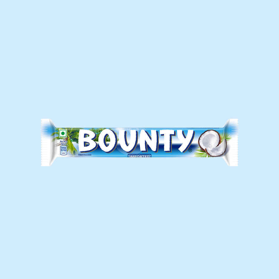 Bounty Coconut Filled Chocolate Bar, Soft & Tender Coconut In The Centre