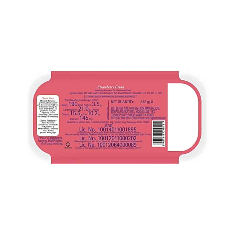 Mother Dairy Strawberry Crush Ice Cream Tub