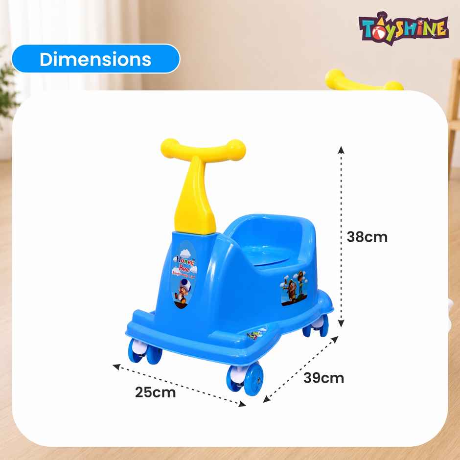 Toyshine 2 in 1 Rider Cum Potty Chair | Pot Seat Potty Training for kids | Blue Green - Blue