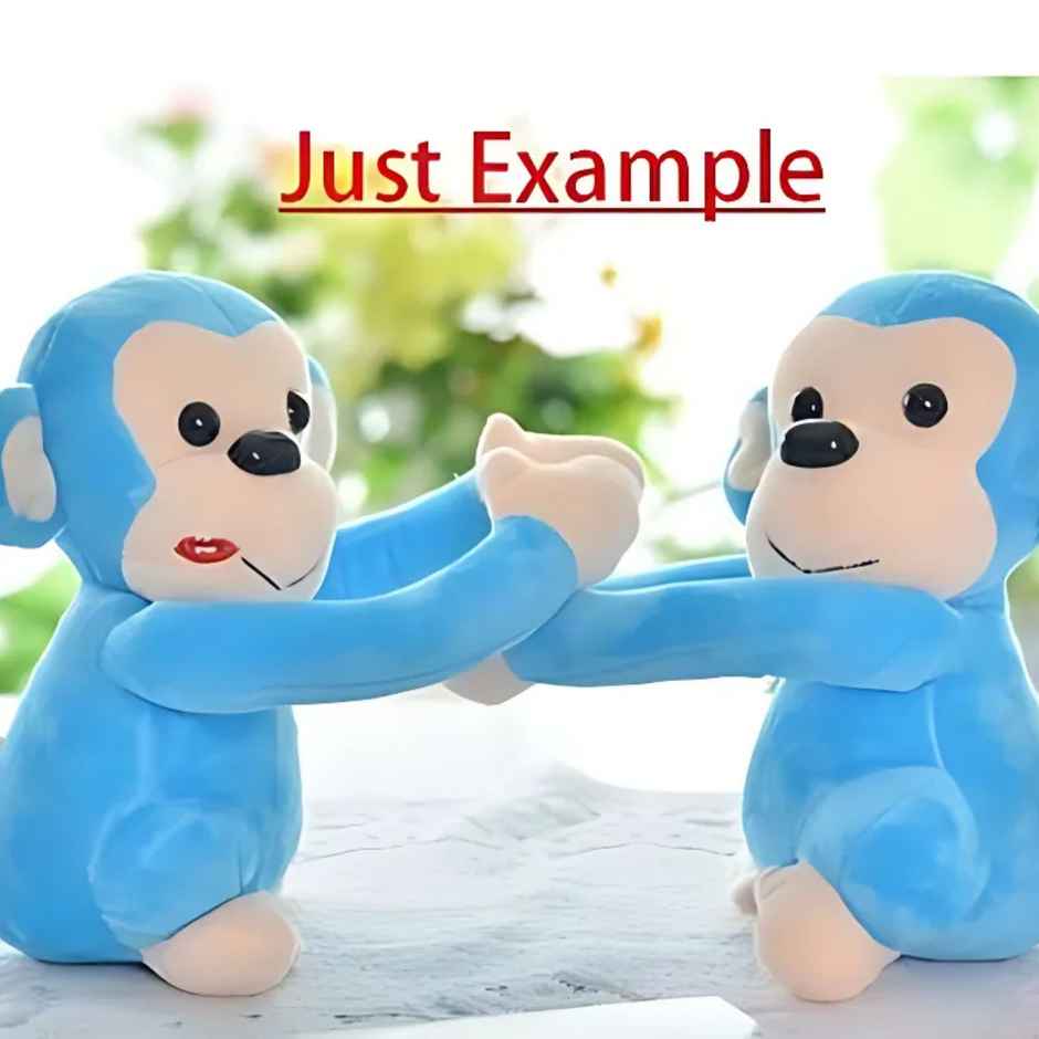 Babique Monkey's Cuddly Couple Plush Soft toy | Kids Birthday Gift | Red