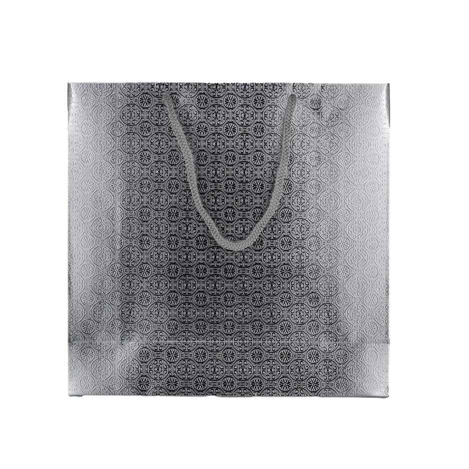 Silver Paper Bag | 9 x 9 x 3 Inch | Assorted Design | Se7en