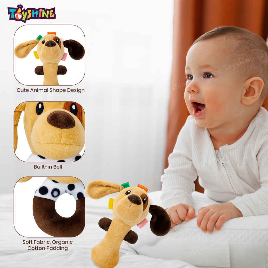 Spanker Baby Hand Cute Soft Dog Rattle Set