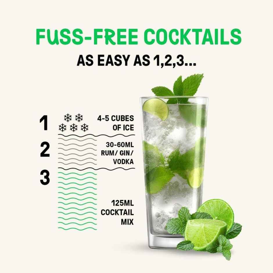 Tipsy Tiger Mojito Mocktail Cocktail Mix With Lemon & Mint