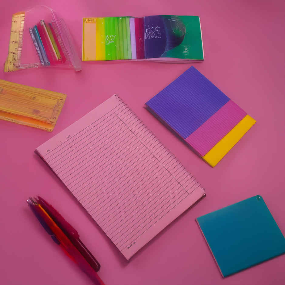 A/4 Size Pastel Shades Colour Ruled Paper 50 Sheets Five Colour