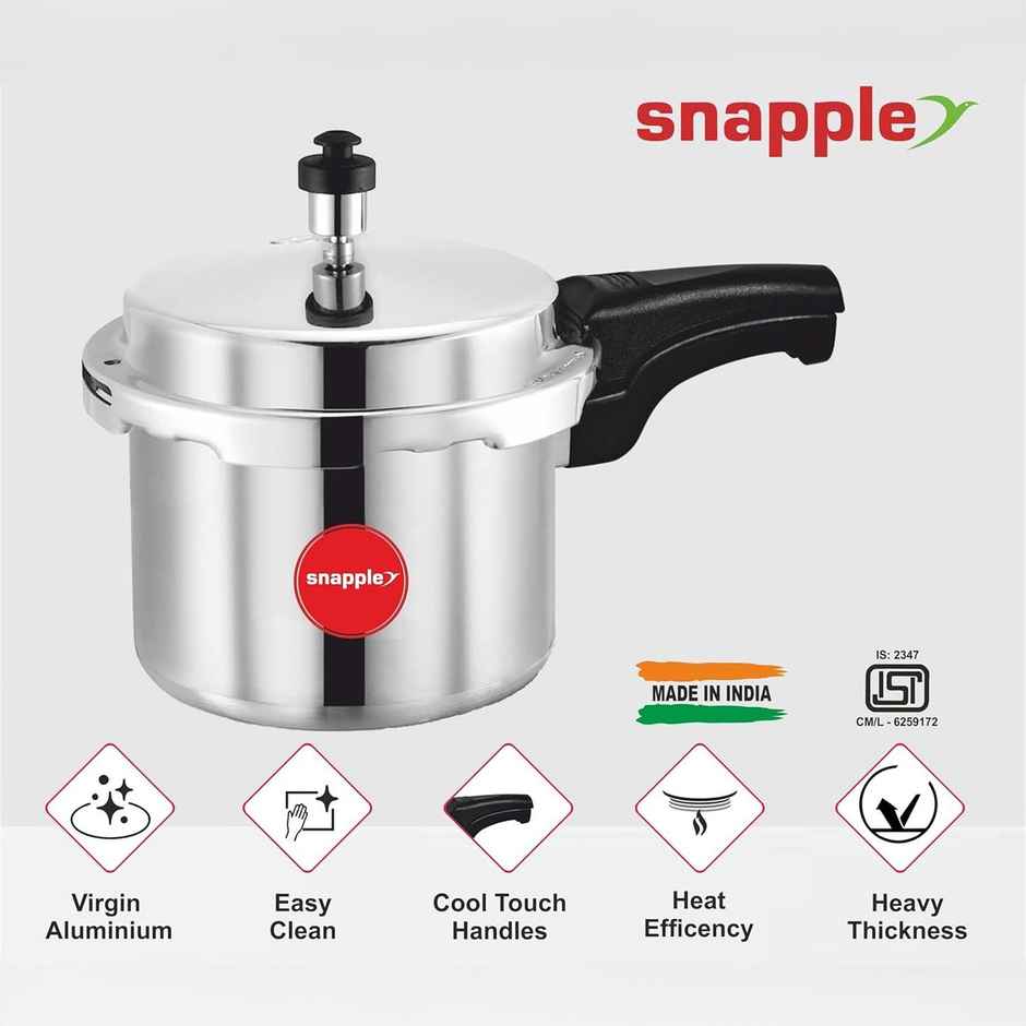 Snapple 3 L Aluminium Pressure Cooker | Non- Induction Base