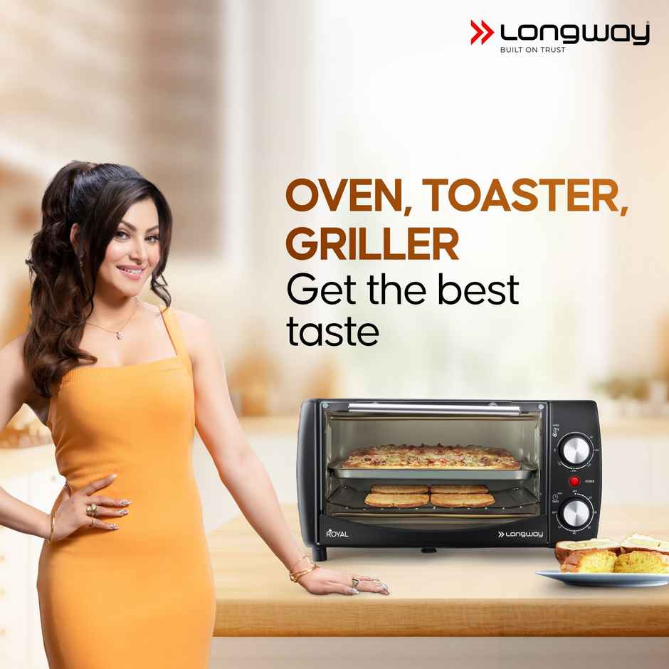 Longway Royal OTG 12Ltr Oven Toaster Griller with Heating Modes |1000W - Black