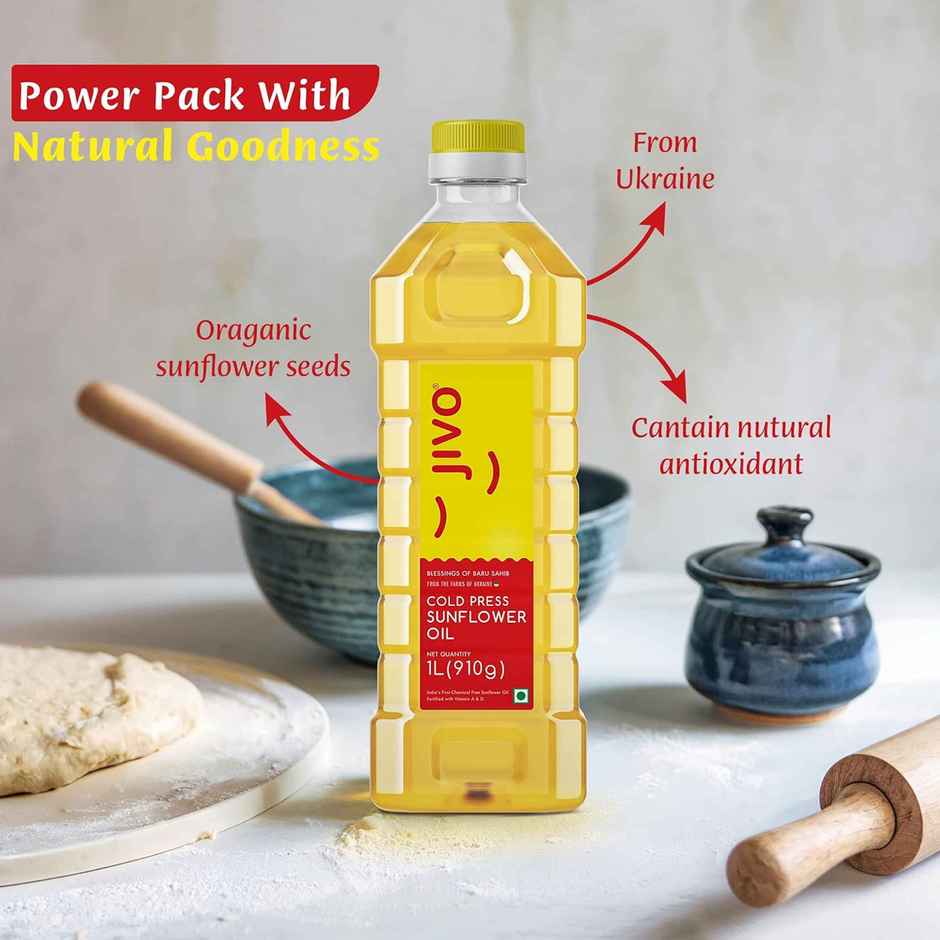 Jivo Sunflower Cold Pressed Oil | Vitamin Fortified Cooking Oil