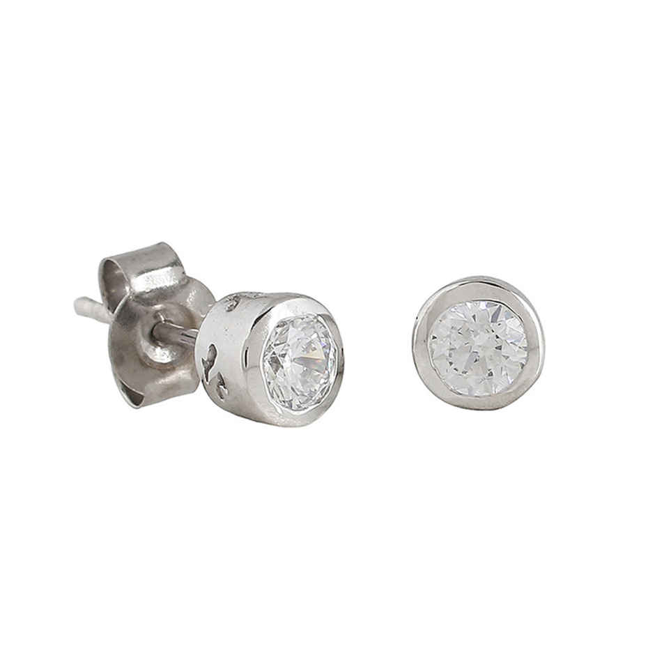 Voylla 925 Sterling Silver Cz Stone Embedded Stud Earrings