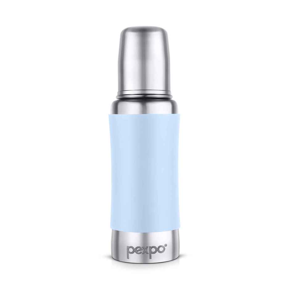 Pexpo Jack & Jill Stainless Steel Baby Feeding Bottle Leak Proof | Blue - 250 ml