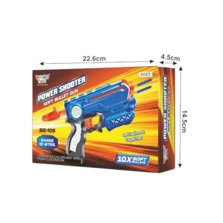Fablue Foam Blaster Long Range Power Shooter Gun Toy With 10 Soft Foam Bullets | Toy Gun