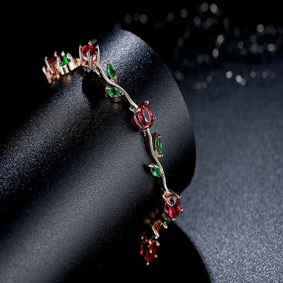 Shining Diva Fashion Multicolour Rose Gold Cubic Zirconia Stylish Bracelet for Women | 9959b