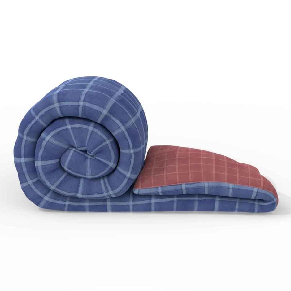 Nautica 100% Premium Cotton Fabric Comforter for All Weather | Double | Ocean Checks | Blue, Coral