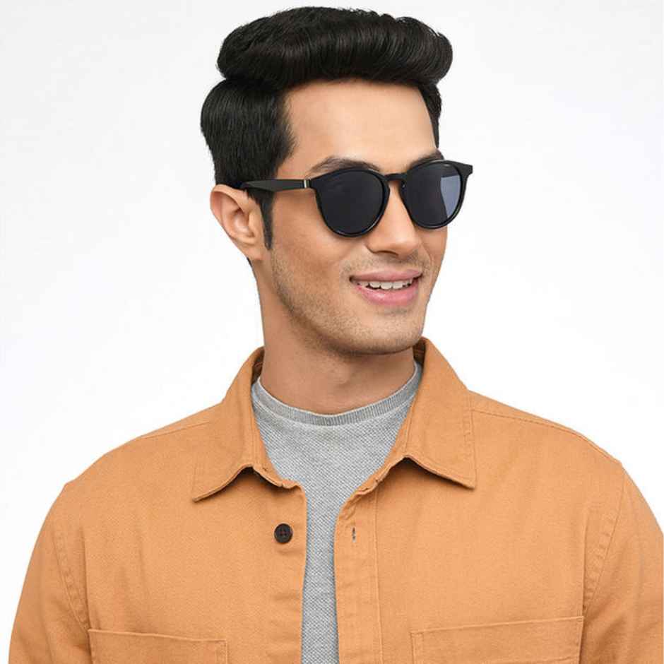 Vincent Chase By Lenskart Unisex Metal Round Sunglasses | Black - M