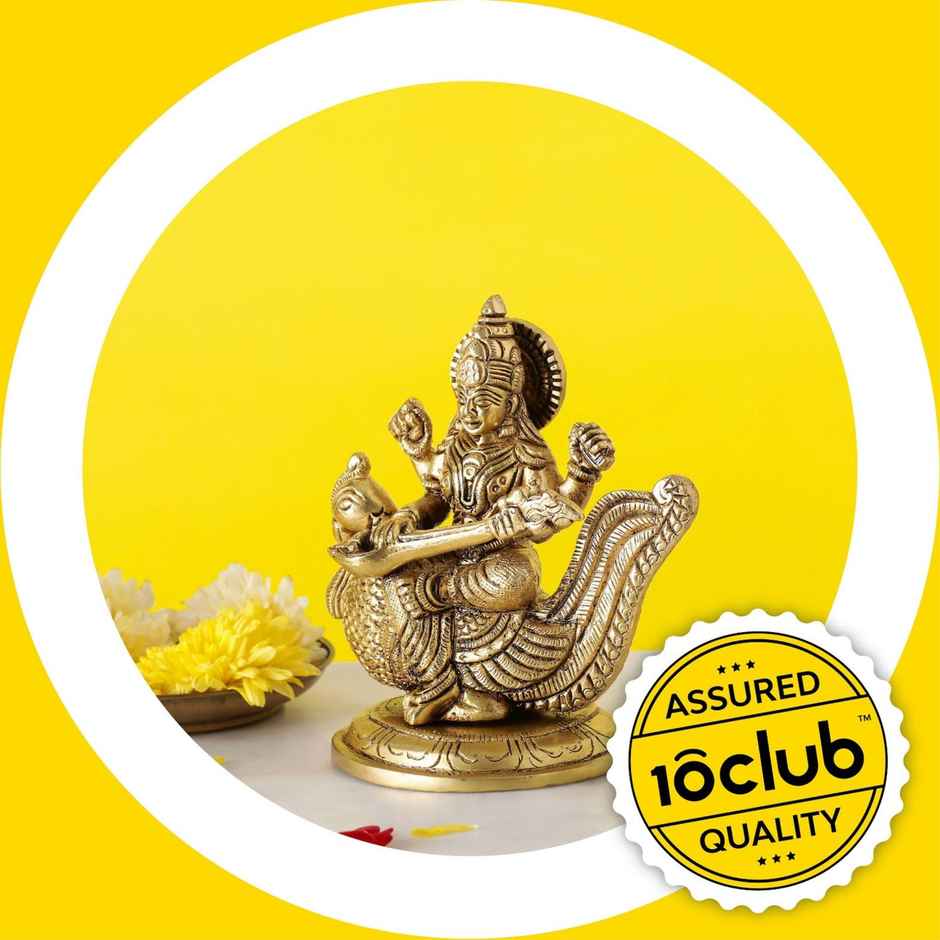 Goddess Saraswati Idol | Brass | 10club