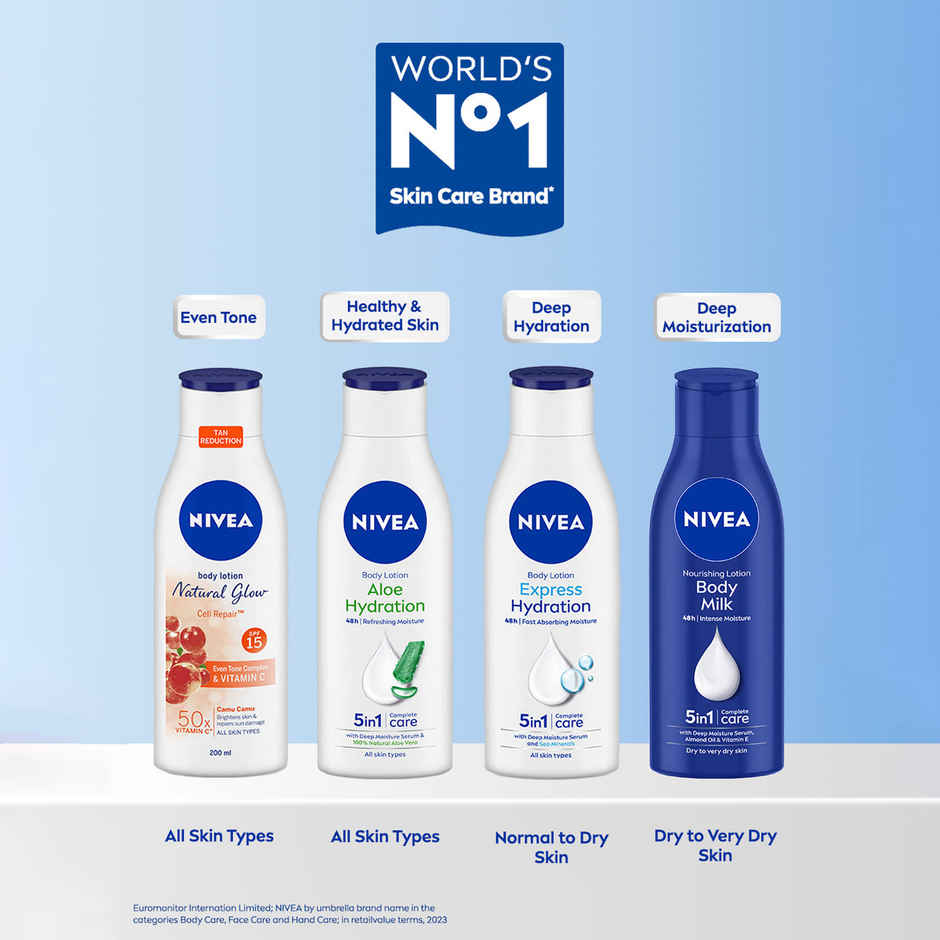 NIVEA Natural Glow Cell Repair Body Lotion For Even Toned & Smooth Skin | SPF 15 & 50 X Vitamin C