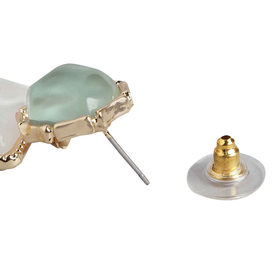 Carlton London Gold Plated with Natural Stone Drop Earring | FJE4589