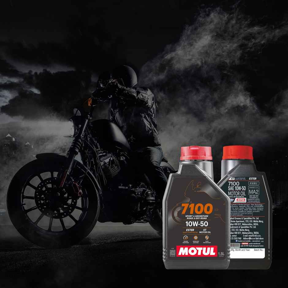 Motul 7100 4T 10W-50 API SN Fully Synthetic Petrol Engine Oil for Bikes | 1.5L