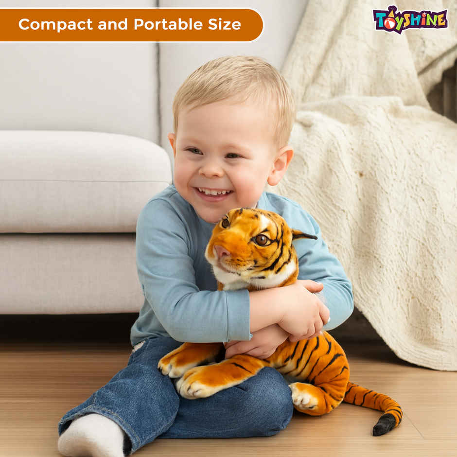 Spanker Tiger Soft Toy Realistic Tiger Plush for Kids & Decor - 32 cm