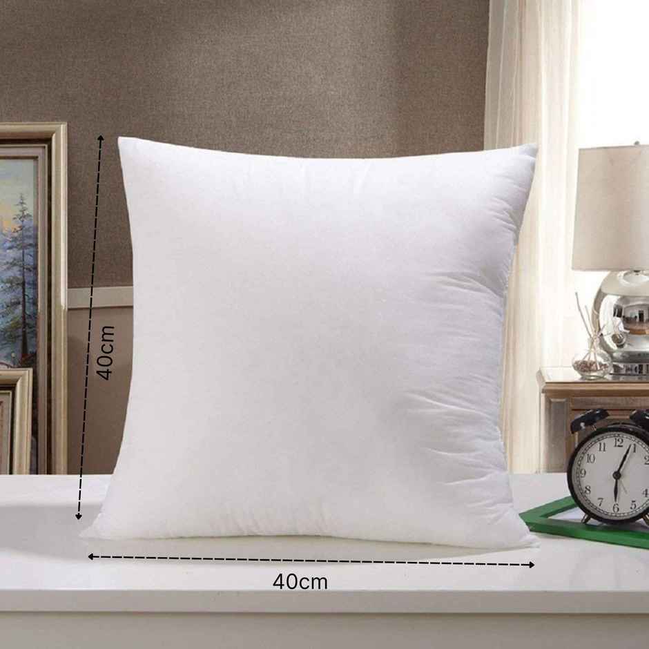 Kuber Industries Set of 5 Soft & Fluffy Sofa Pillow Cushions | Microfiber Filled | 16"x16" | White