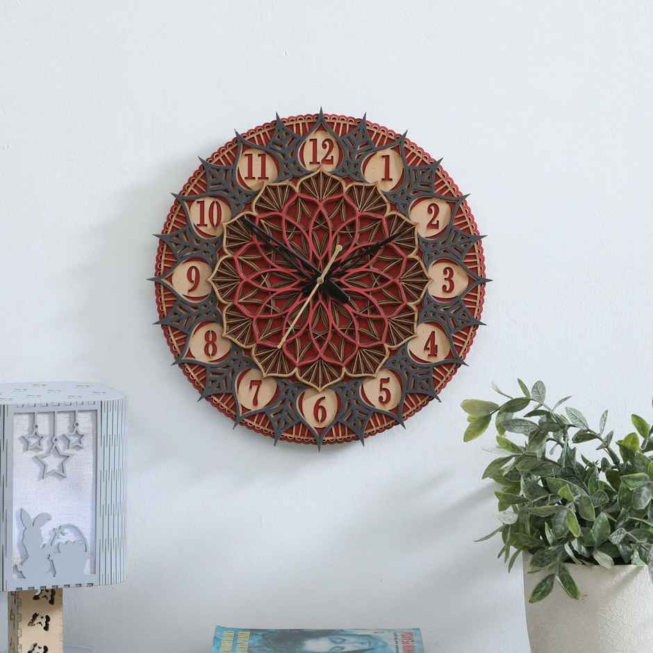 Casacraft From Pepperfry Laser Cut Design Mdf Wall Clock Living Room