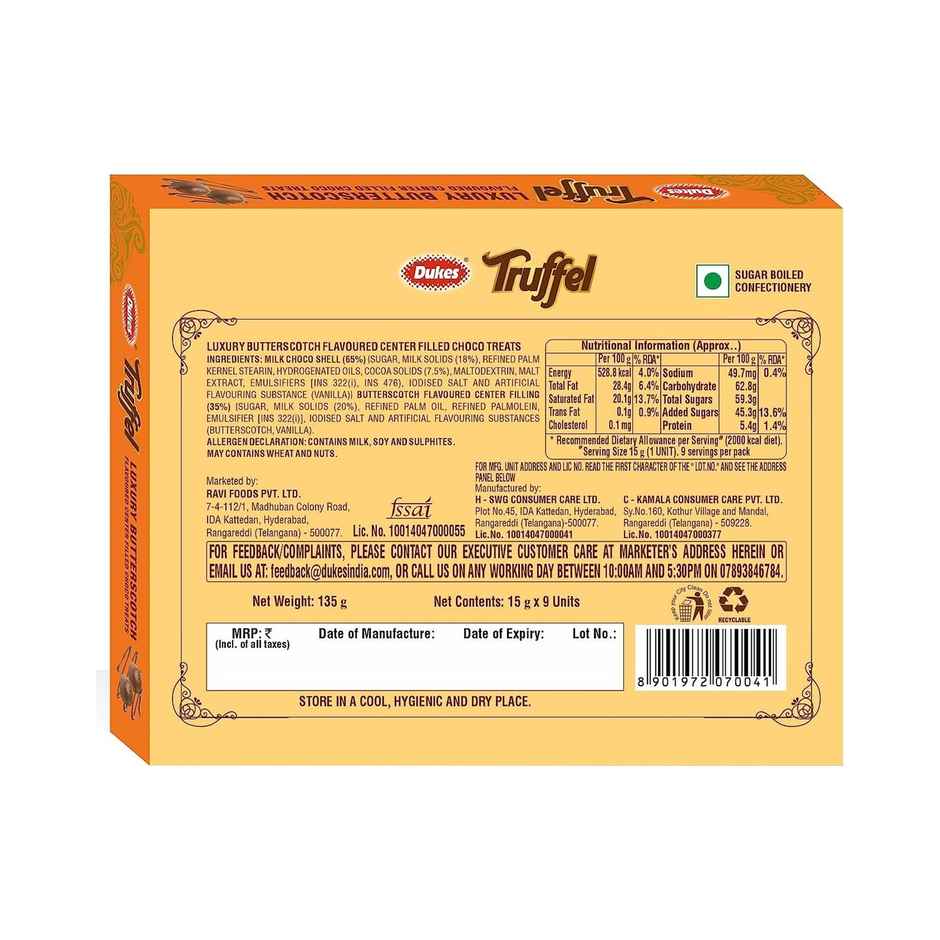 Dukesh Truffel Butter Scotch Chocolate