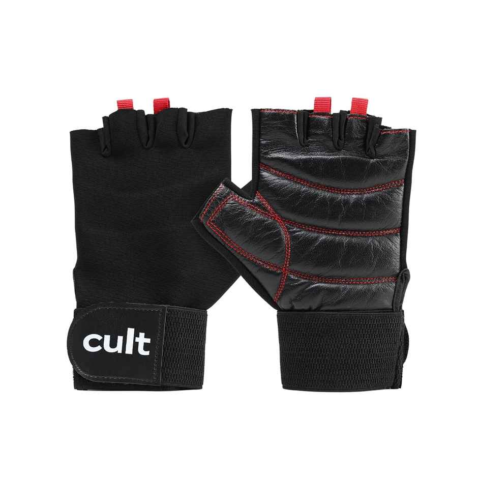 Cult Workout Gym Gloves | Large | Black/Red
