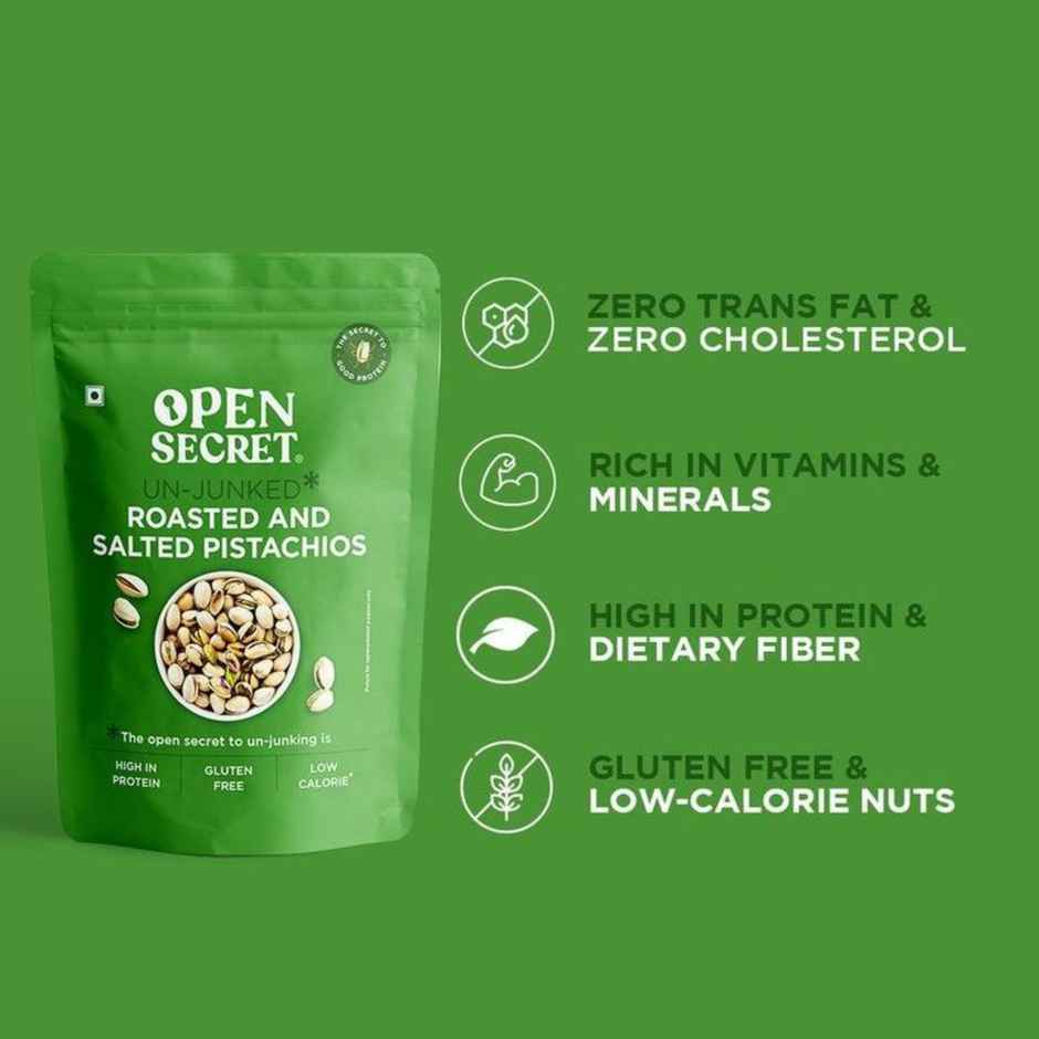 Open Secret Roasted and Salted Pistachios - High Protein, Healthy Snacking