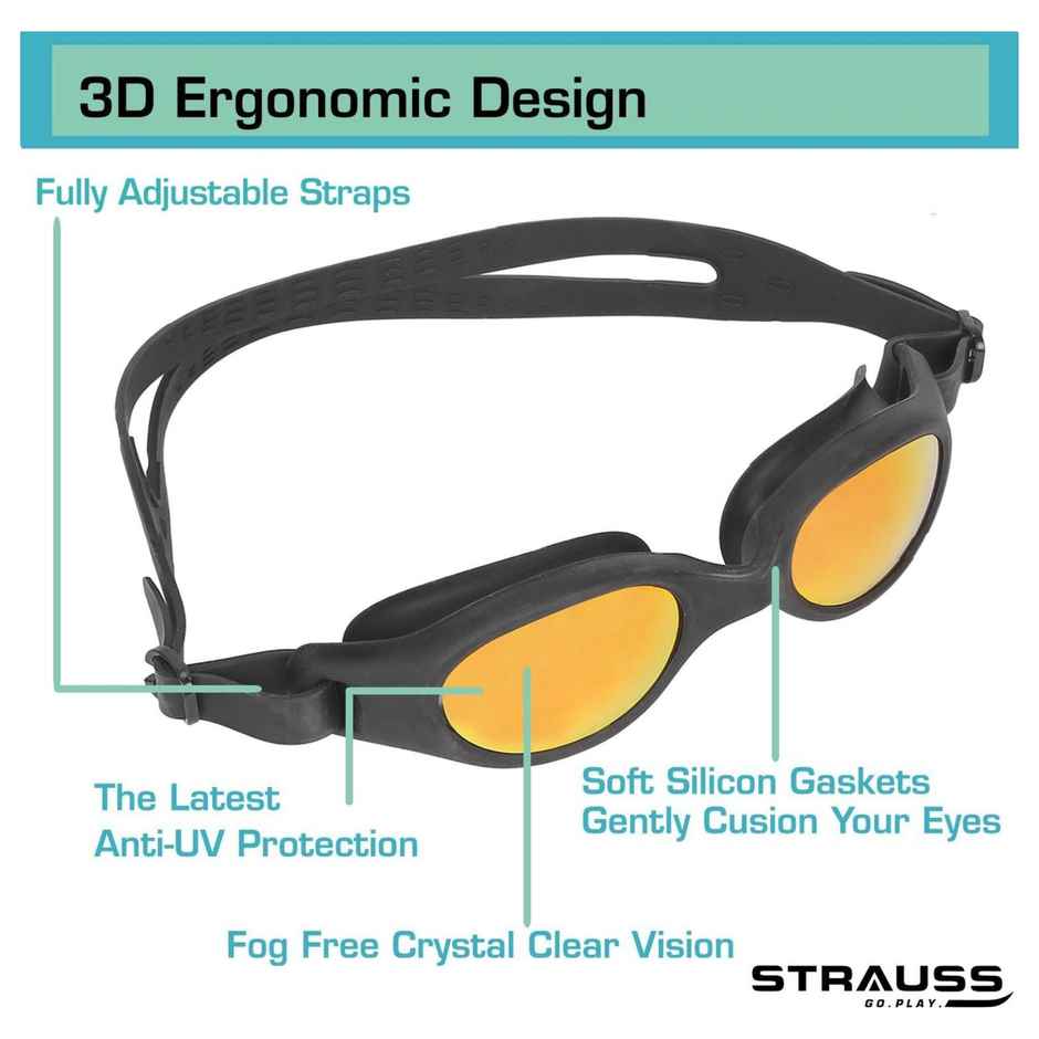 Strauss Swimming Goggles Set | Orange & Green