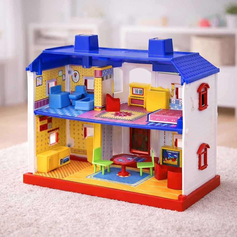 Toyshine Marry'S Home Sweet Dream Diy Doll House With 2 Compartment And Furniture Accessories
