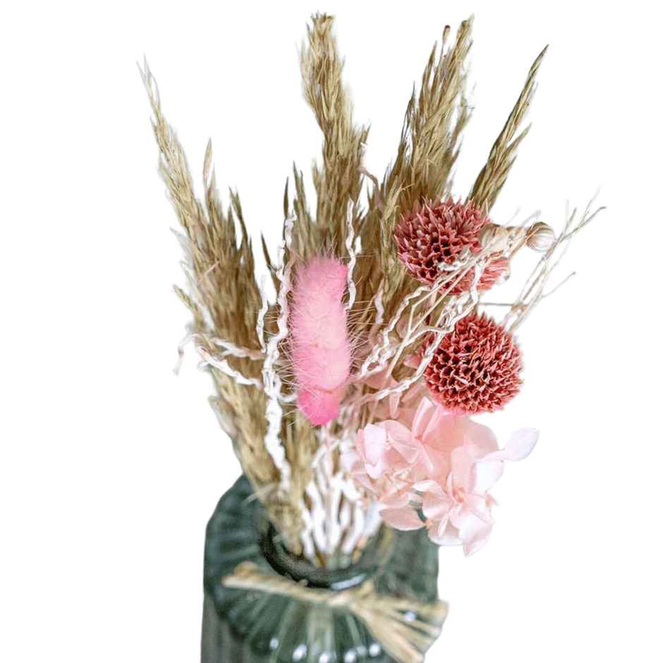 The Wishing Chair Wildflowers Natural Dried Flowers Bouquet In Glass Jar - 17834