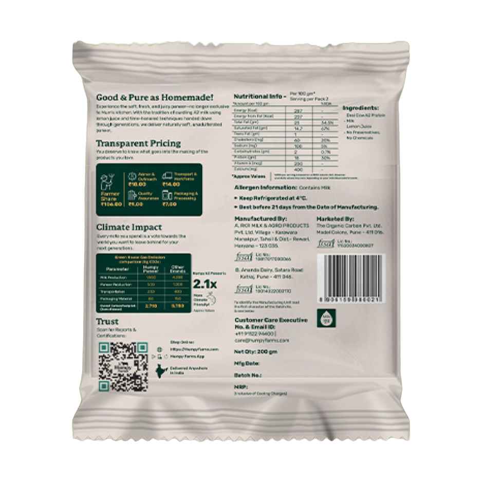 Humpy Farms A2 Paneer