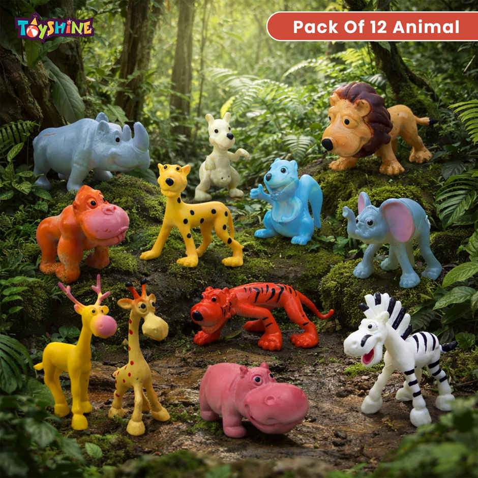 Toyshine Cartoon Style Animals Toy Figure (1+ Years)(Pack)