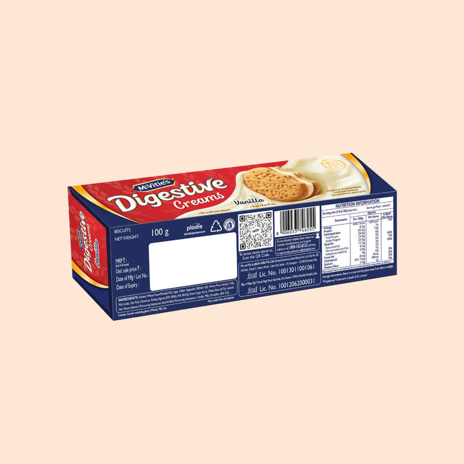 McVitie's Digestive Cream Vanilla Sandwich Biscuit