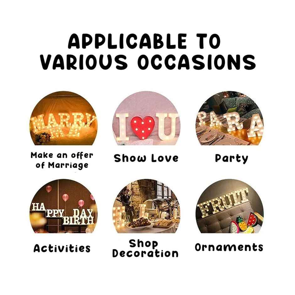 Party Propz Polypropylene Marquee Light Led Alphabet P