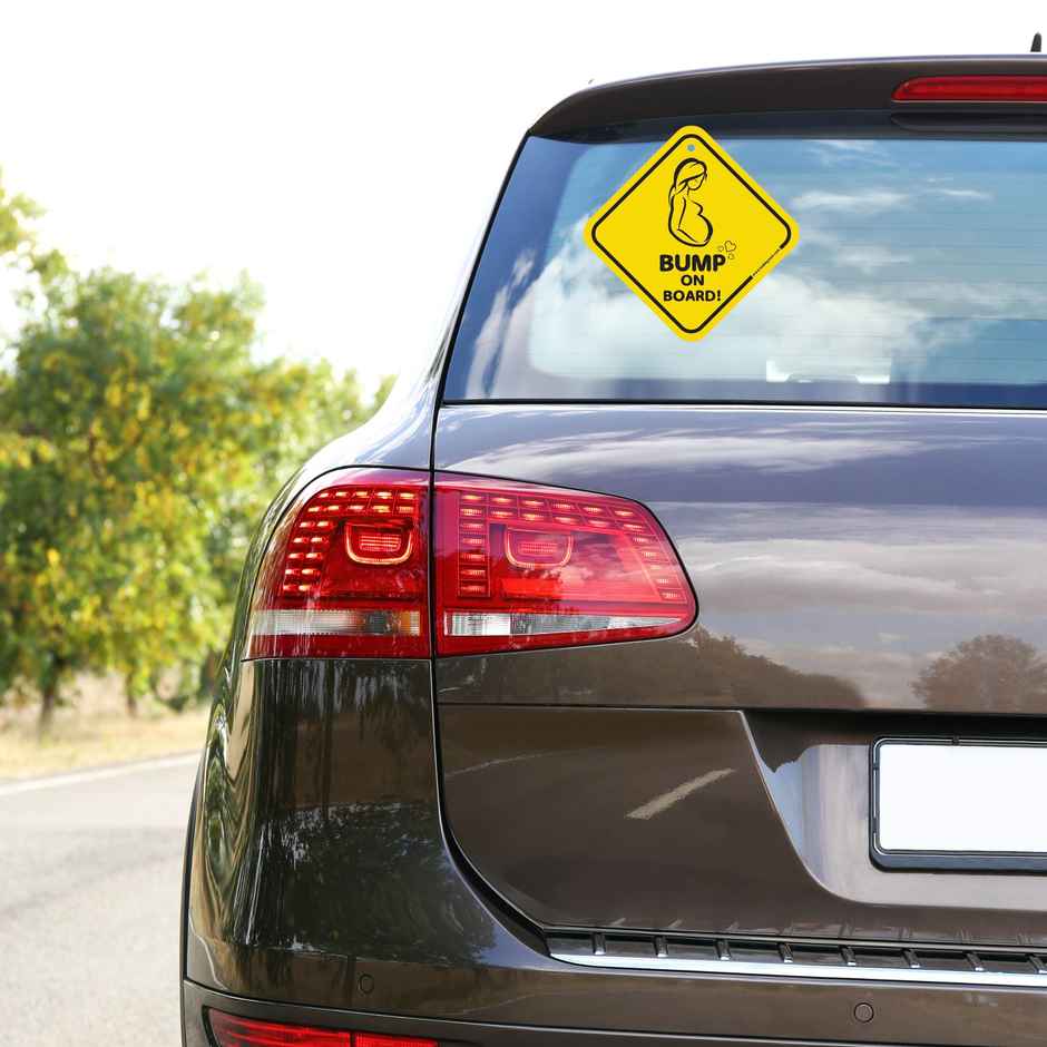 TiyuTrendzz Baby On Board (Baby Bump) Car Adorable Design Self Adhesive Sticker Xlarge 7X7 Inch